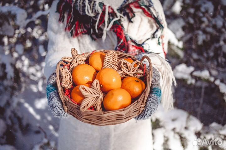 Плетёный поднос из эко лозы