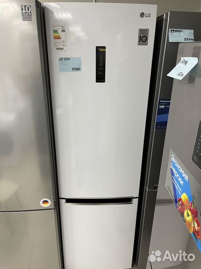 Холодильник с морозильником LG GA-B509mqsl белый