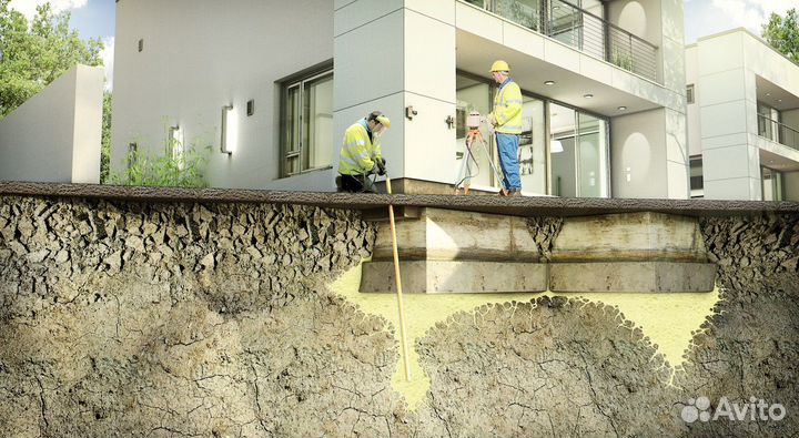 Усиление фундамента без копки земли