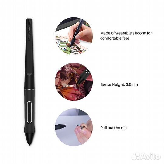 Стилус huion PW517 для планшетных мониторов Kamvas