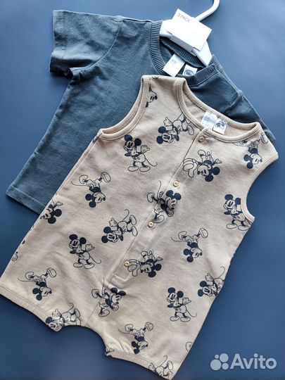 Песочник и футболка комплект 86 Микки H&M