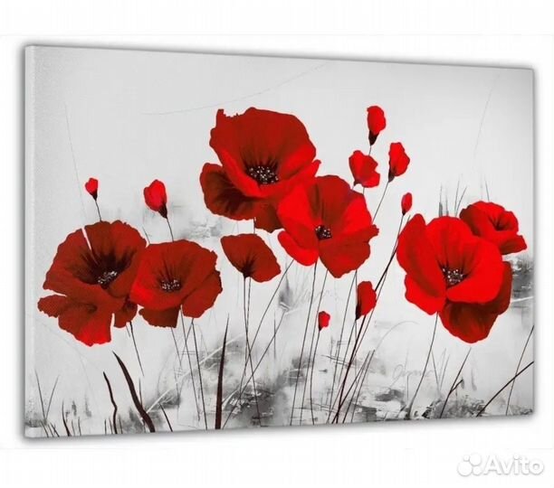 Картина маки печать 100 60
