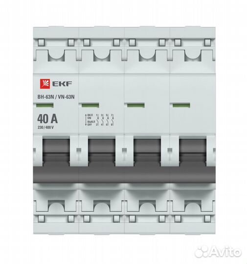 Выключатель нагрузки 4п 40А вн-63N PROxima EKF S63440