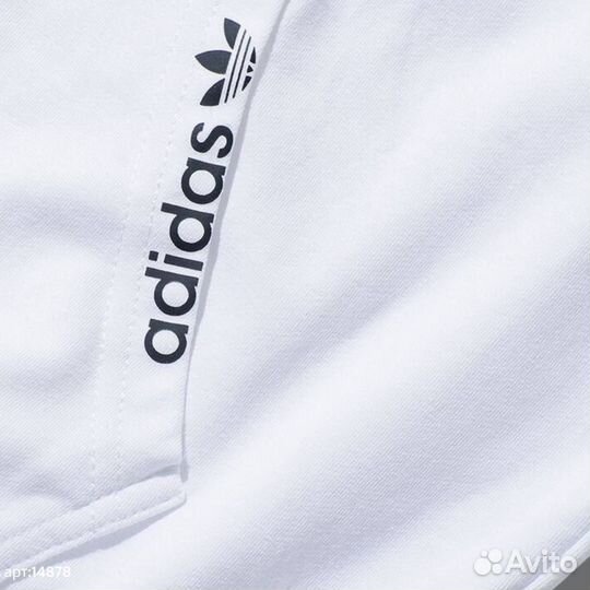 Худи adidas кенгуру белый свободный молодежный 50(L)