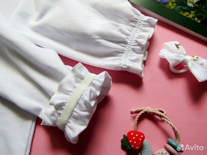 Белая блузка для девочки водолазка 134