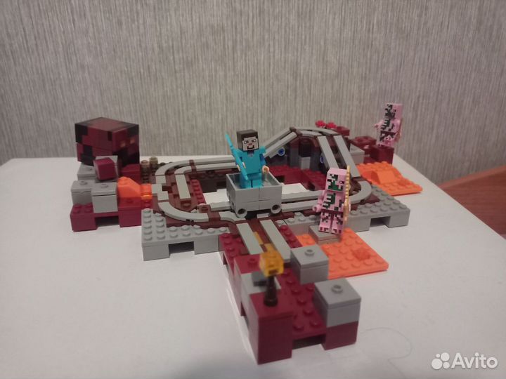Lego Майнкрафт рельсы нижнего мира (ад)