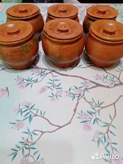 Горшок для запекания глинянные, с крыжечками СССР