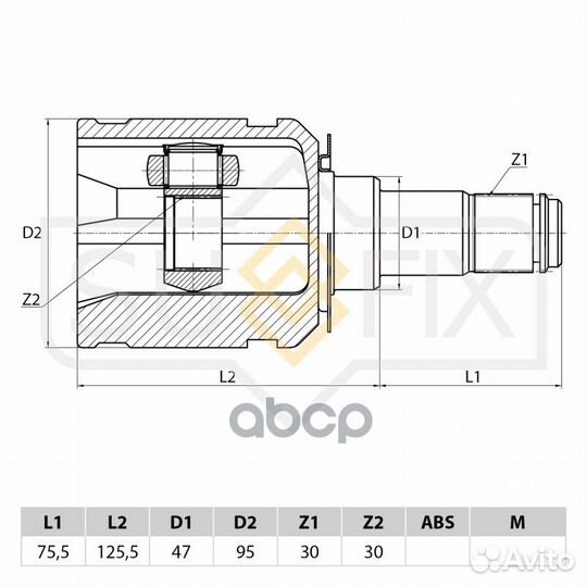 Шрус внутренний перед прав/лев ST1122 sufix