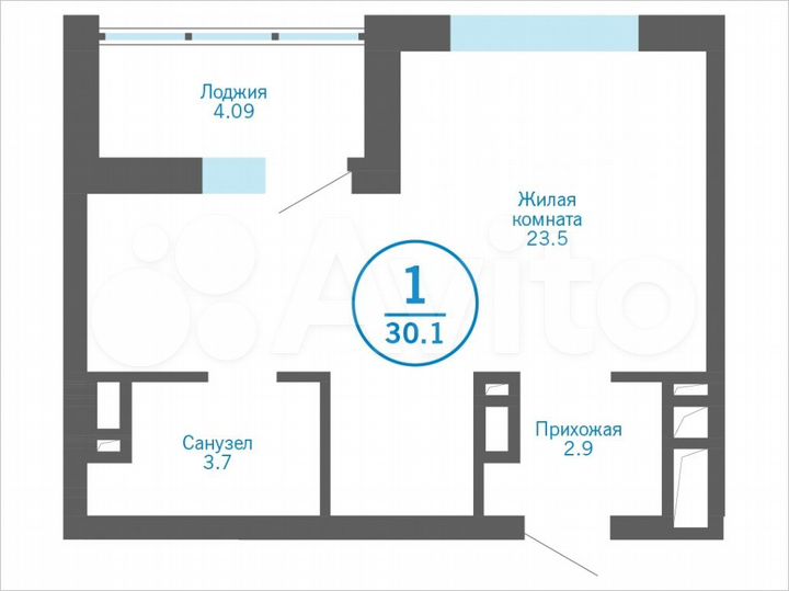 Квартира-студия, 32,6 м², 14/17 эт.