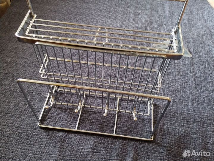 Полка на рейлинг для досок и приборов хром