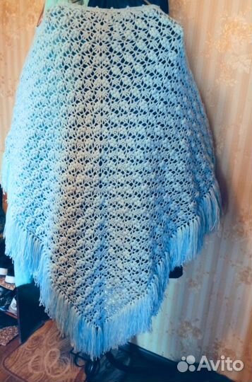 Шаль бактус платок. Размер 105 на 170 кисти 15