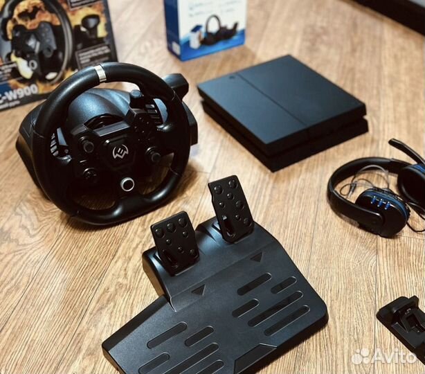 Sony playstation 4 + игровой руль