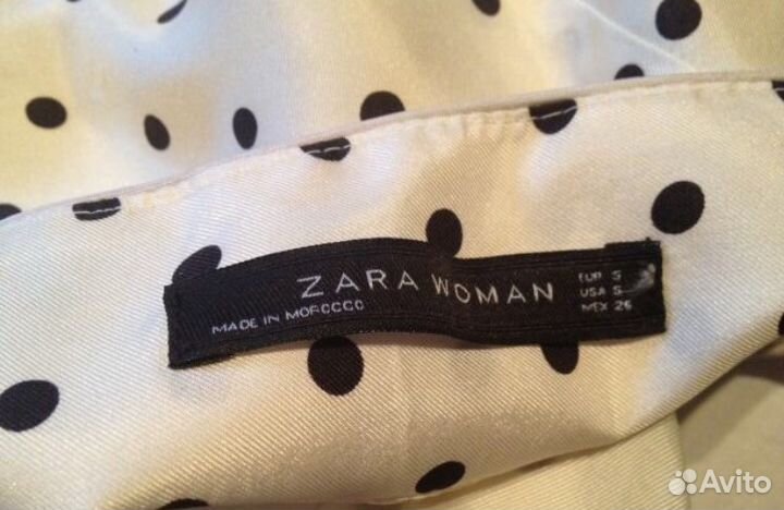 Юбка шелковая в горошек Zara Woman