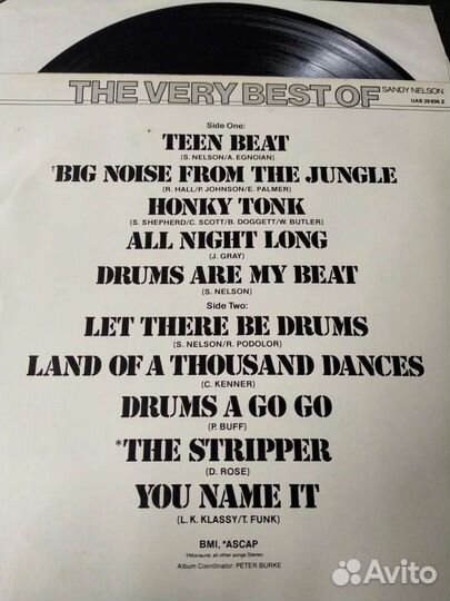 Very Best Of Sandy Nelson 1975 винил
