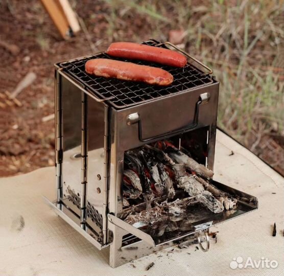 Складная печь-гриль щепочница