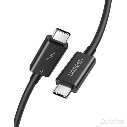 Кабель ugreen US501 80см черный USB-C to USB-C Th
