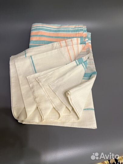 Новая двухспальная льняная простынь