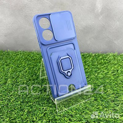 Чехол на Xiaomi Redmi Note 13 4G трансформер (сини