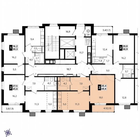 2-к. квартира, 48,2 м², 18/21 эт.