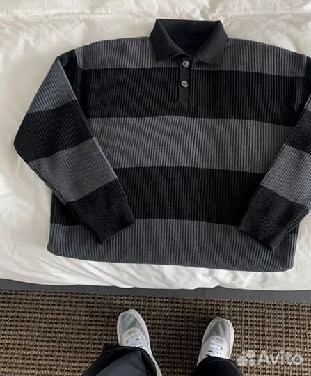 Свитер Поло Оверсайз В Полоску