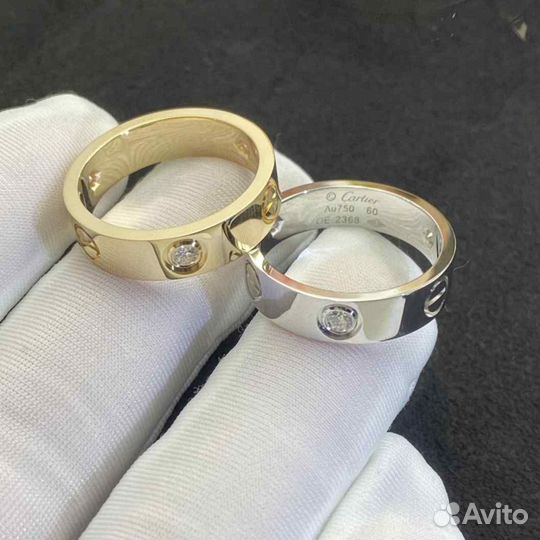 Кольцо Cartier Love, белое золото 585 пробы 0,25ct