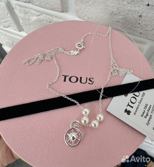 Колье Tous Тоус серебро жемчуг