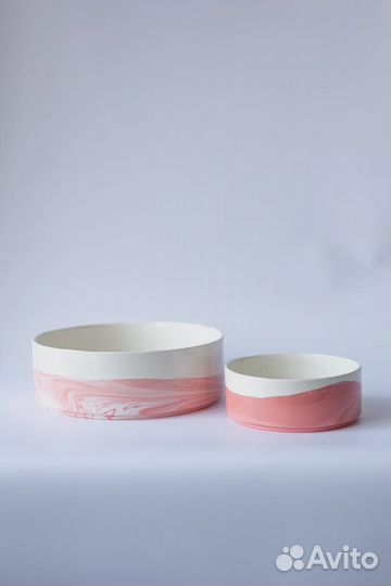 Посуда ручной работы мрамор розовый