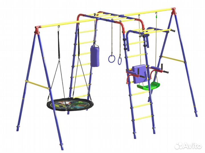 Детский спортивный комплекс 2качели Гнездо брусья