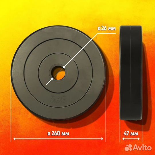 Комплект Дисков profigym 5кг. / 4 шт