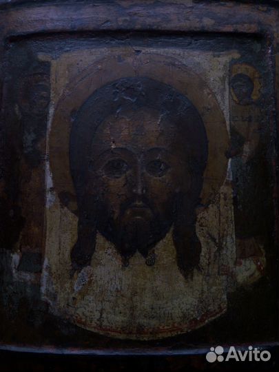 Икона 16-18 веков. Спас нерукотворный мокрая брада
