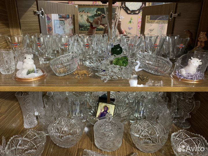 Цена16 Богемский хрустальЦена за все вазы,салатник