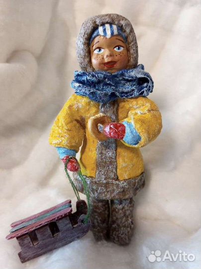 Ватная елочная игрушка