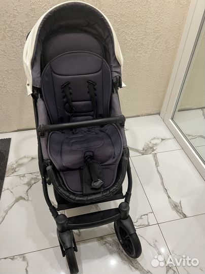 Коляска белая 3 в 1 riko basik montana