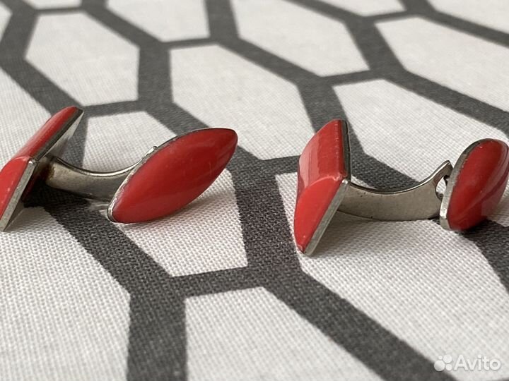 Запонки с камнем СССР винтаж