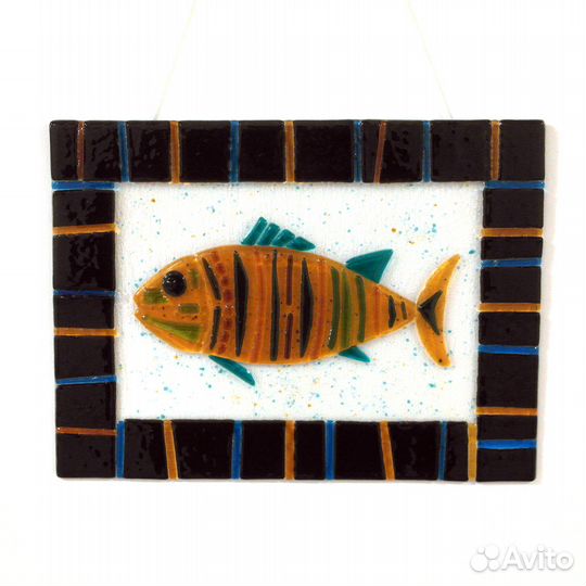 Картина рыба витраж стекло авторская работа