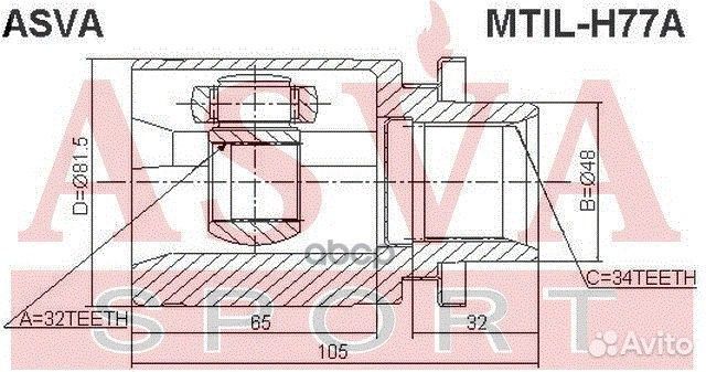 Шрус внутр mitsubishi Pajero Pinin 32x48x34 лев