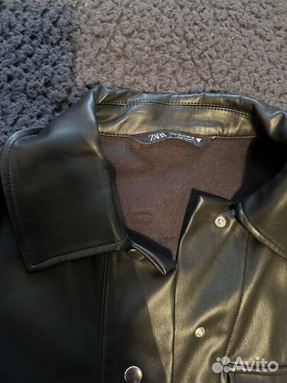 Кожаная рубашка zara