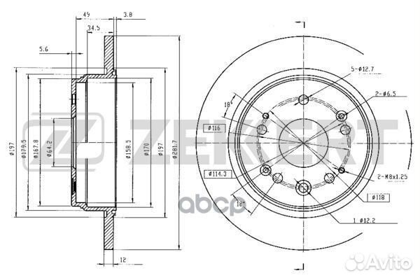 Диск торм. зад. Honda FR-V 04- Stream 01- bs-5