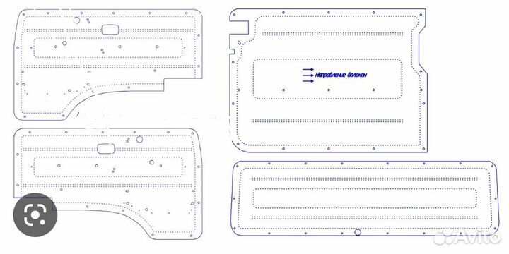 Чертежи дверных карт Volkswagen transporter 3