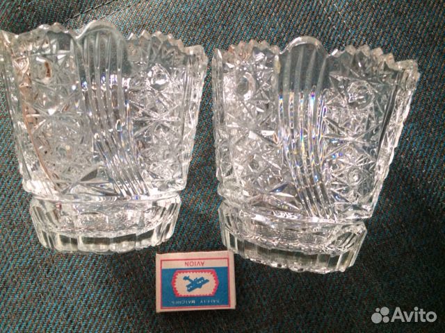 2 вазы хрусталь