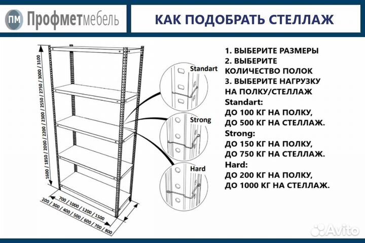 Стеллажи складские MS Hard 200 mrk