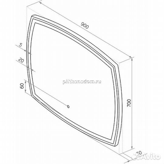 Зеркало Континент Dream LED 900х700 с подсветкой с сенсорным выключателем злп611