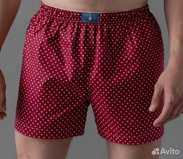 Семейные трусы, шорты, свободные. Звезды в красном