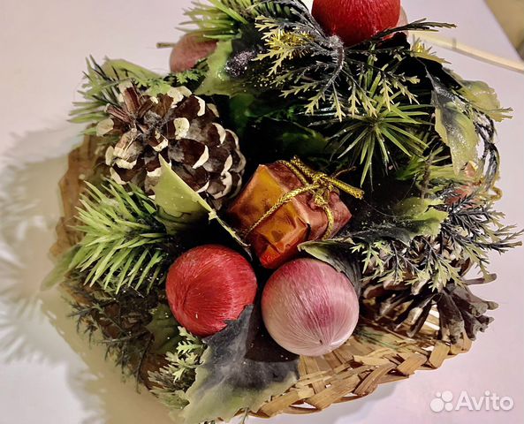 Рождественская композиция, новогоднее украшение