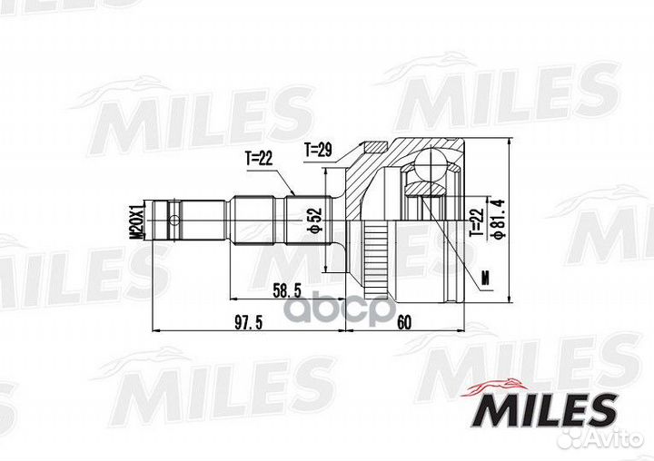 ШРУС наружный opel meriva 1.6 03- (с ABS) (GKN