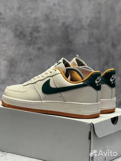 Кроссовки Nike Air Force 1 Light Brown Green (Арт.55220)