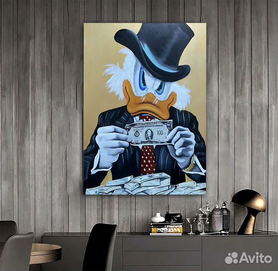 Картина маслом Скрудж Макдак с Уолл-стрит