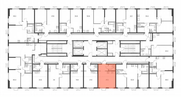 Квартира-студия, 27,2 м², 29/33 эт.