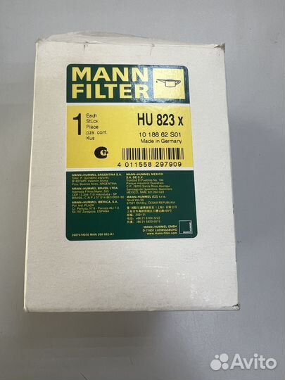 Фильтр масляный HU823X mann