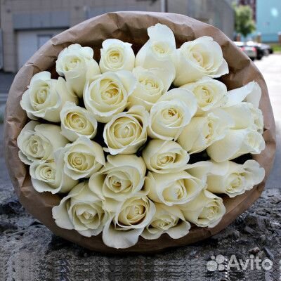 Букет 25 белых роз Цветы Иркутск